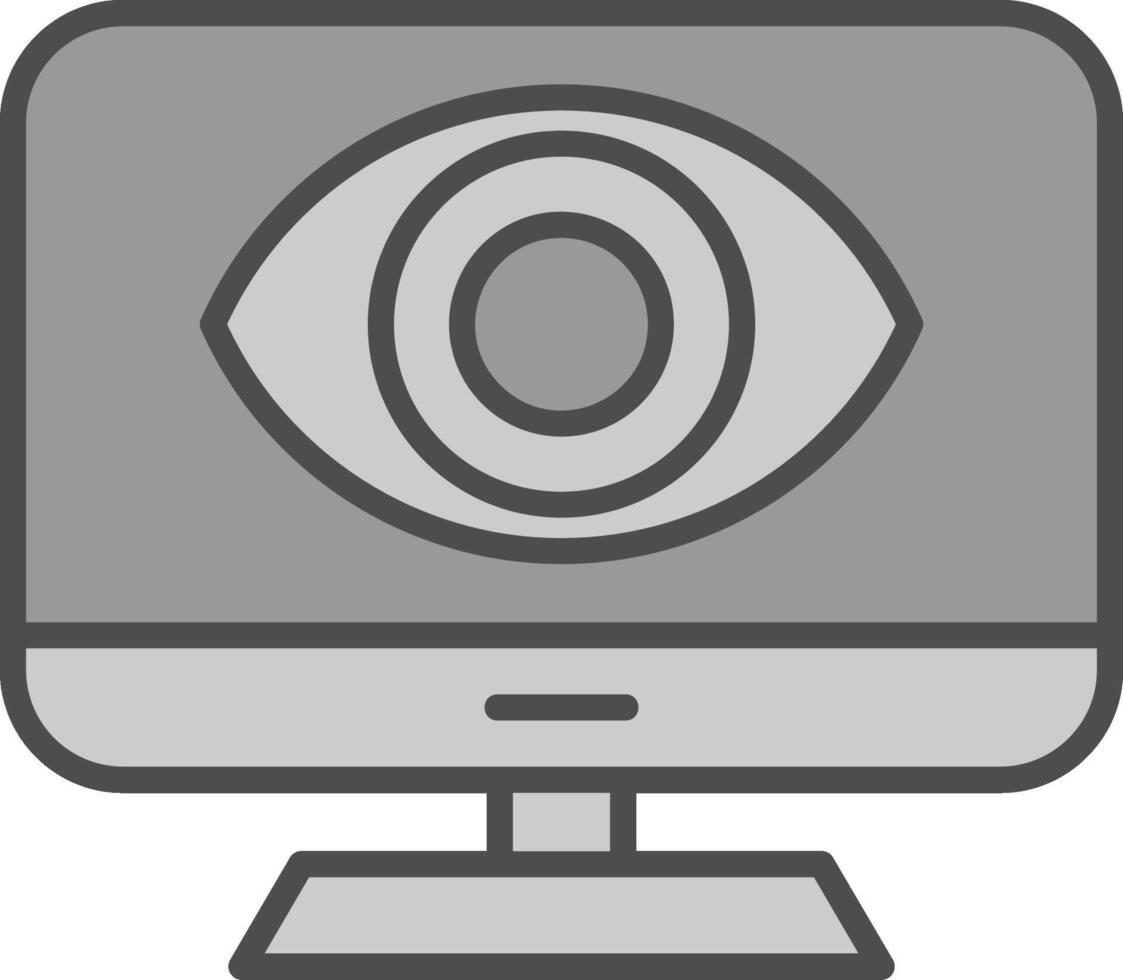 Computer Line Filled Greyscale Icon Design vector