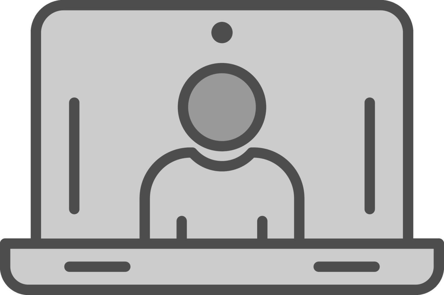 Laptop Line Filled Greyscale Icon Design vector