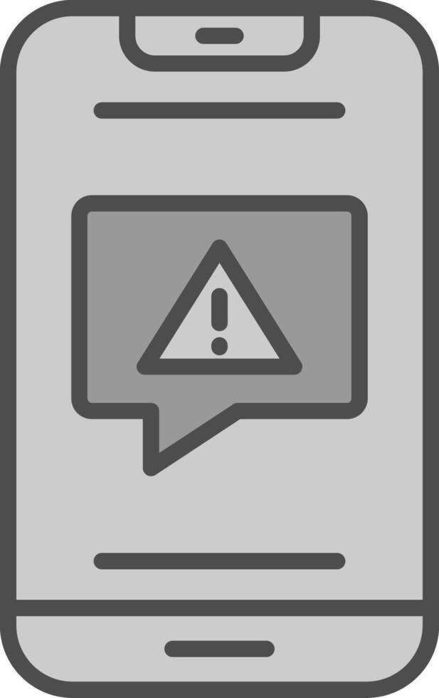 Alert Line Filled Greyscale Icon Design vector