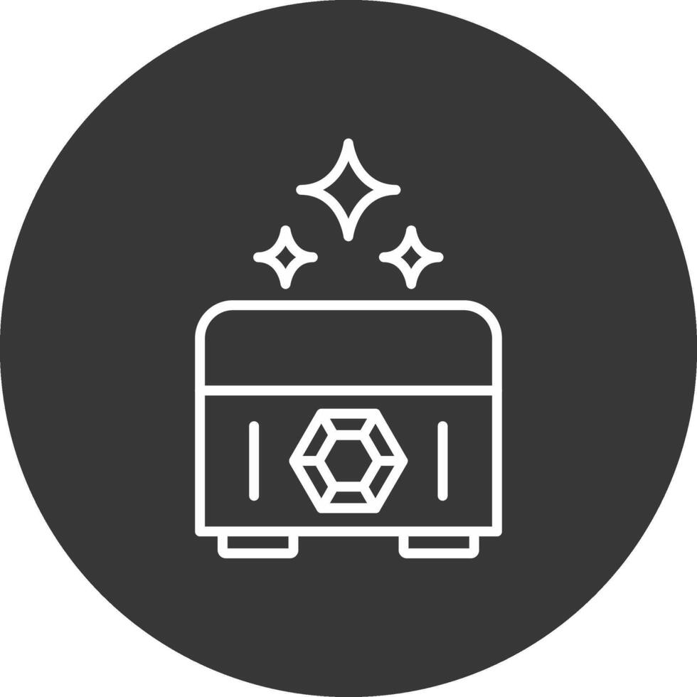 Treasure Chest Line Inverted Icon Design vector