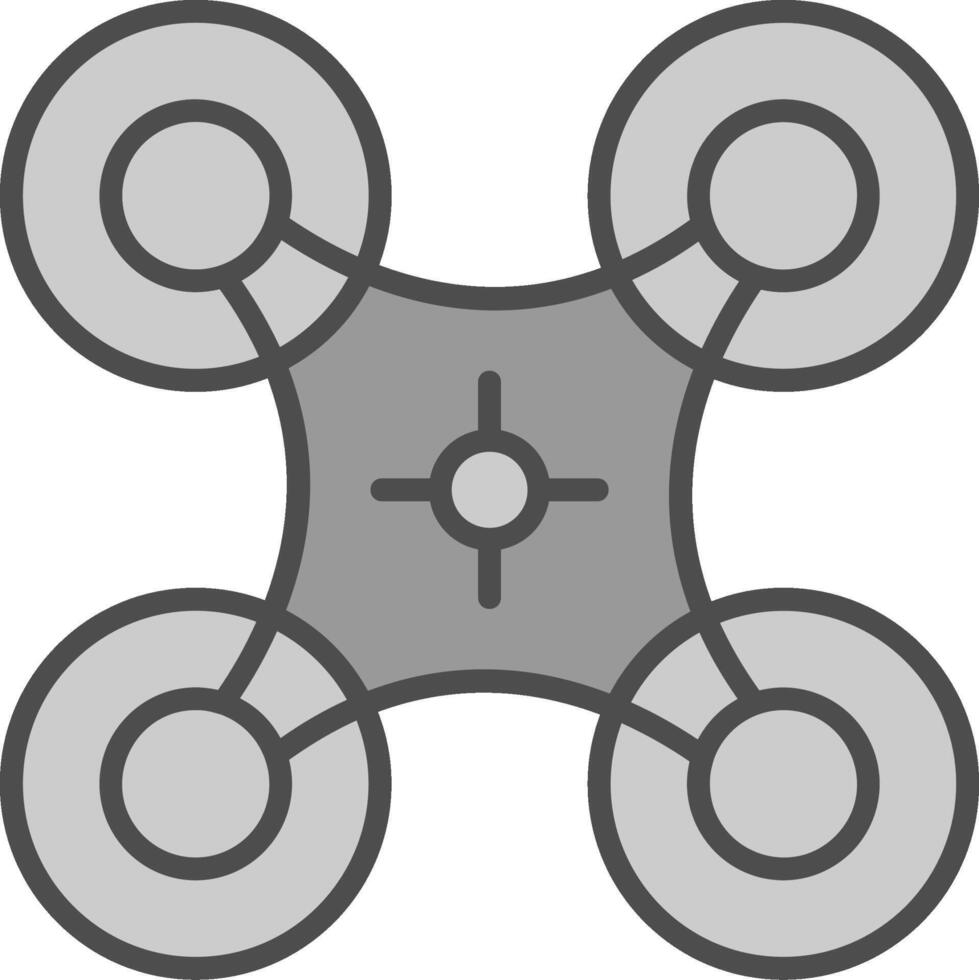 Drone Line Filled Greyscale Icon Design vector