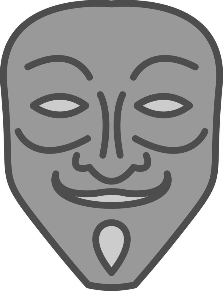 Mask Line Filled Greyscale Icon Design vector