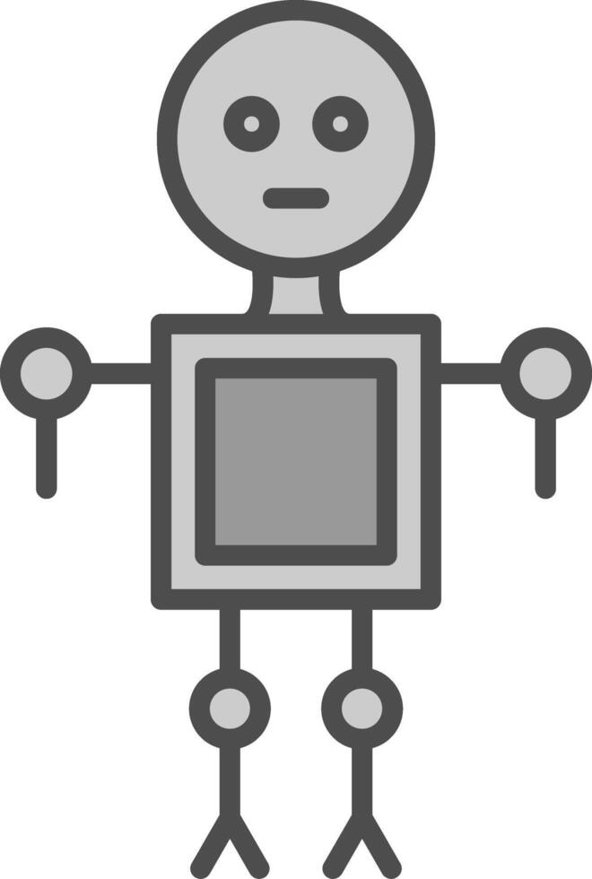 Robot Line Filled Greyscale Icon Design vector