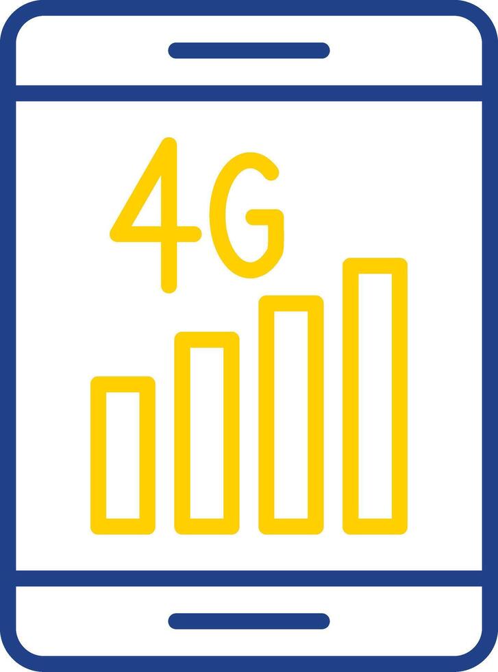 4g Line Two Colour Icon Design vector