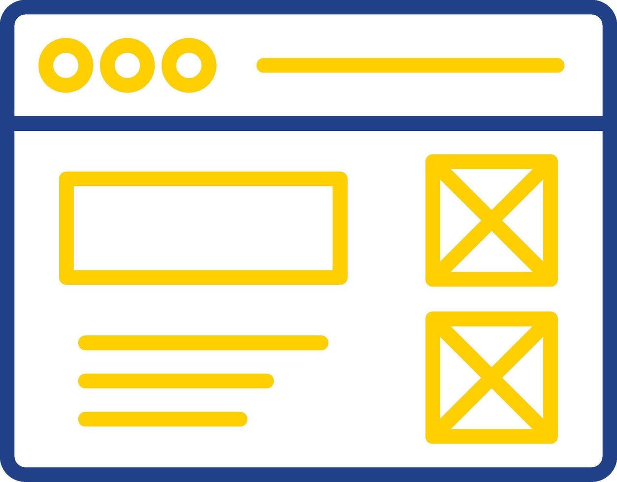 Wireframe Line Two Colour Icon Design vector