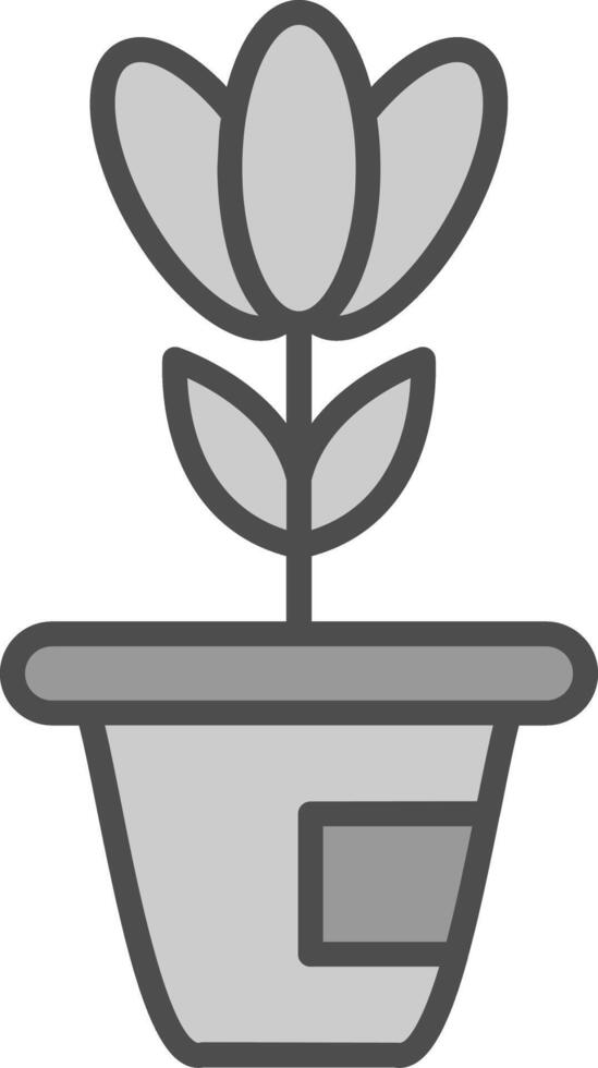 Plant Line Filled Greyscale Icon Design vector