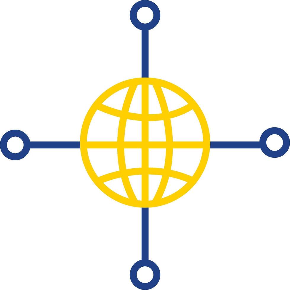 Networking Line Two Colour Icon Design vector