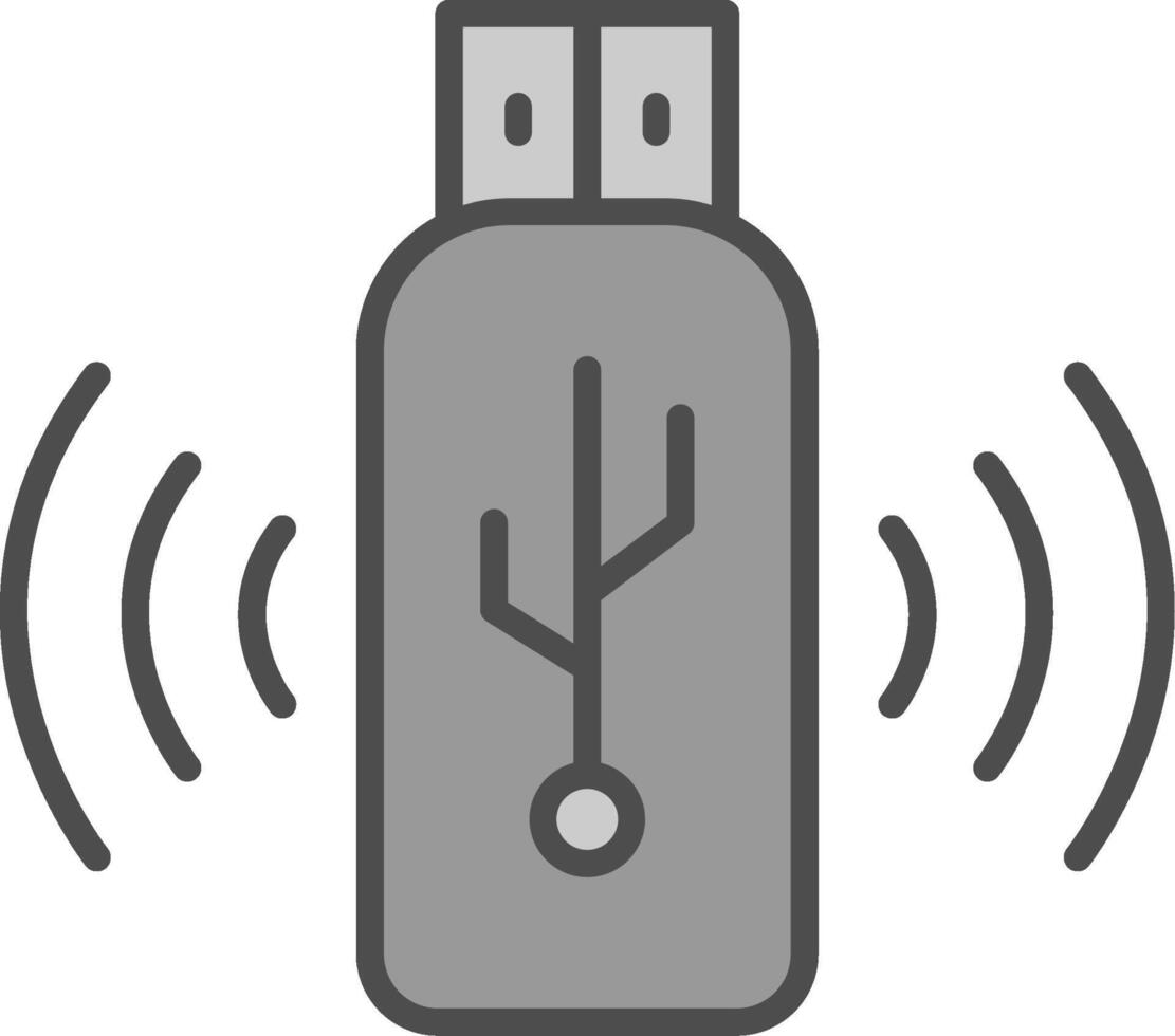 Usb Line Filled Greyscale Icon Design vector