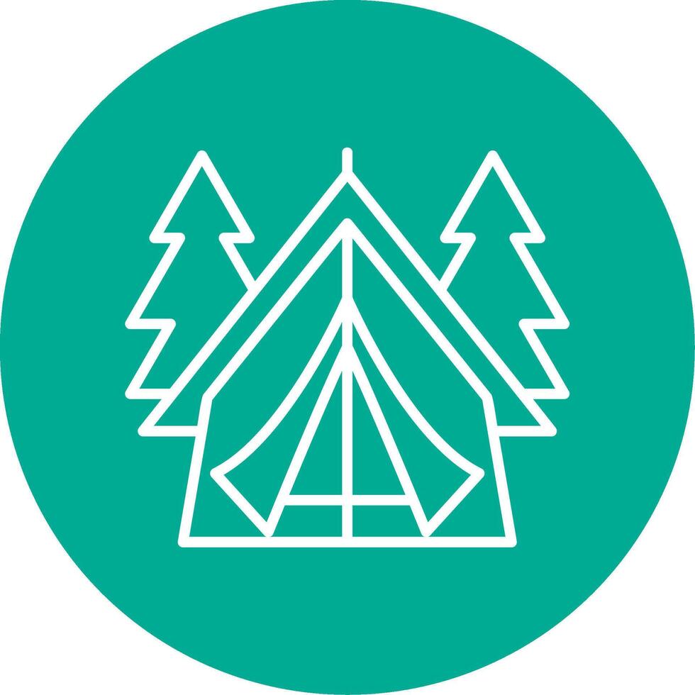 Tent Multi Color Circle Icon vector