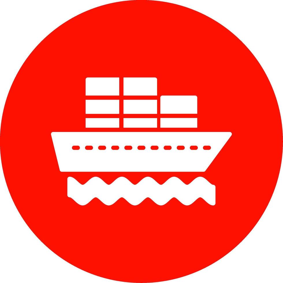 Container Ship Multi Color Circle Icon vector