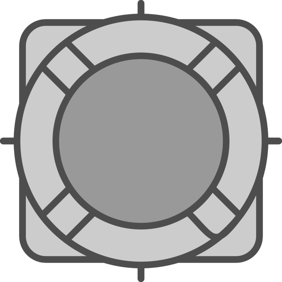Rescue Buoy Line Filled Greyscale Icon Design vector