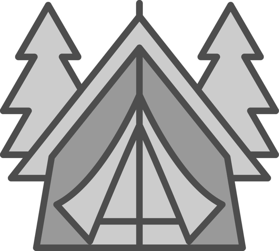 Tent Line Filled Greyscale Icon Design vector