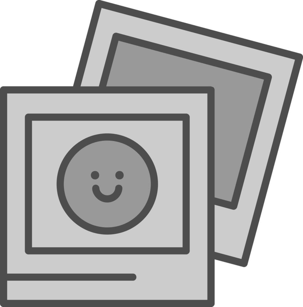 Photograph Line Filled Greyscale Icon Design vector