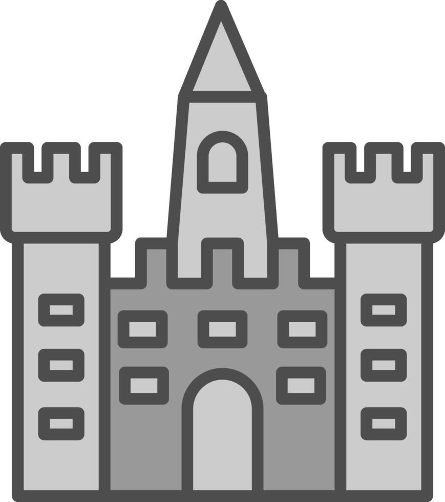 Sand Castle Line Filled Greyscale Icon Design vector