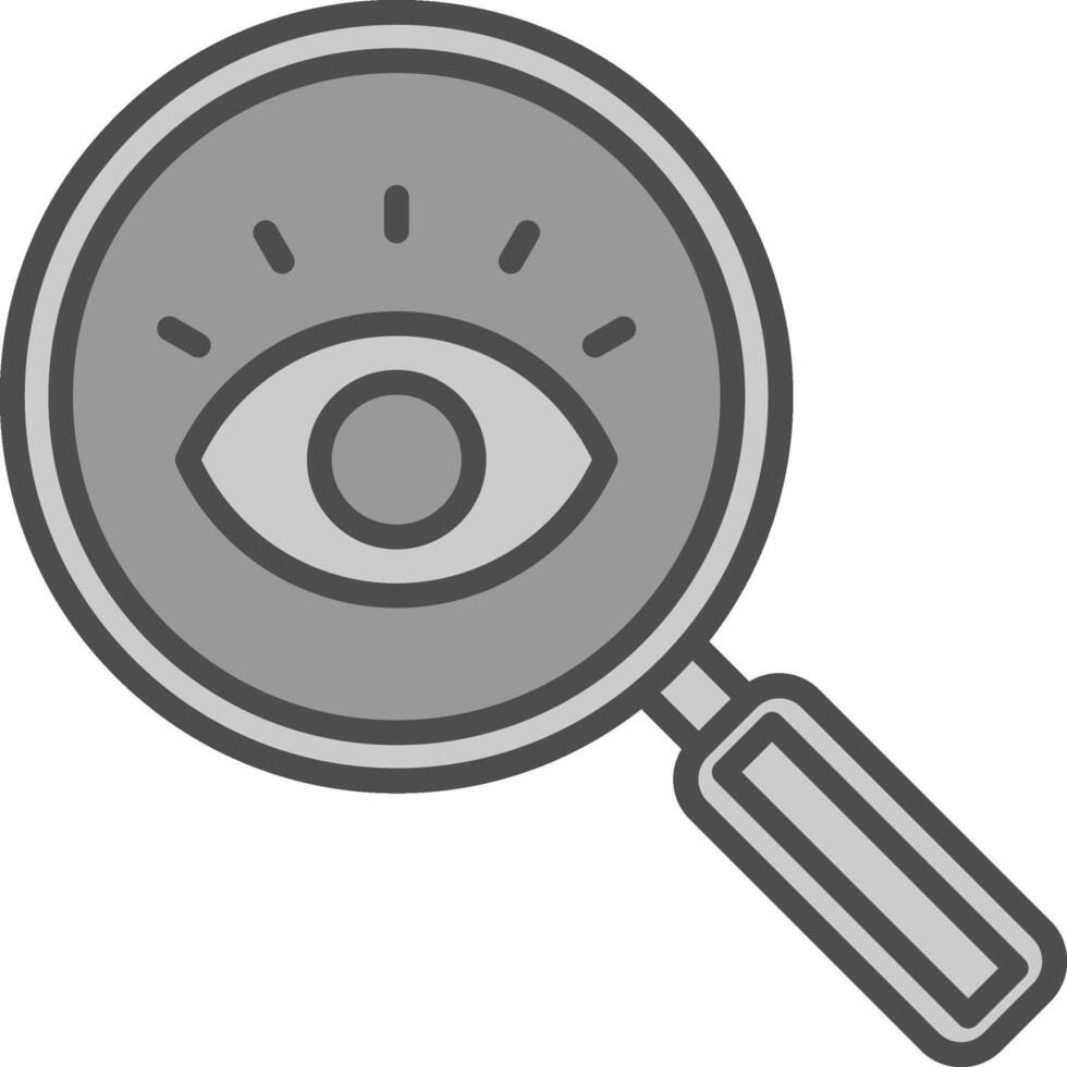 Magnifying Glass Line Filled Greyscale Icon Design vector