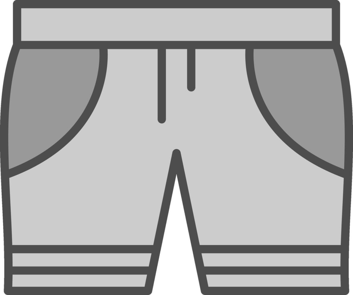 Swim Shorts Line Filled Greyscale Icon Design vector