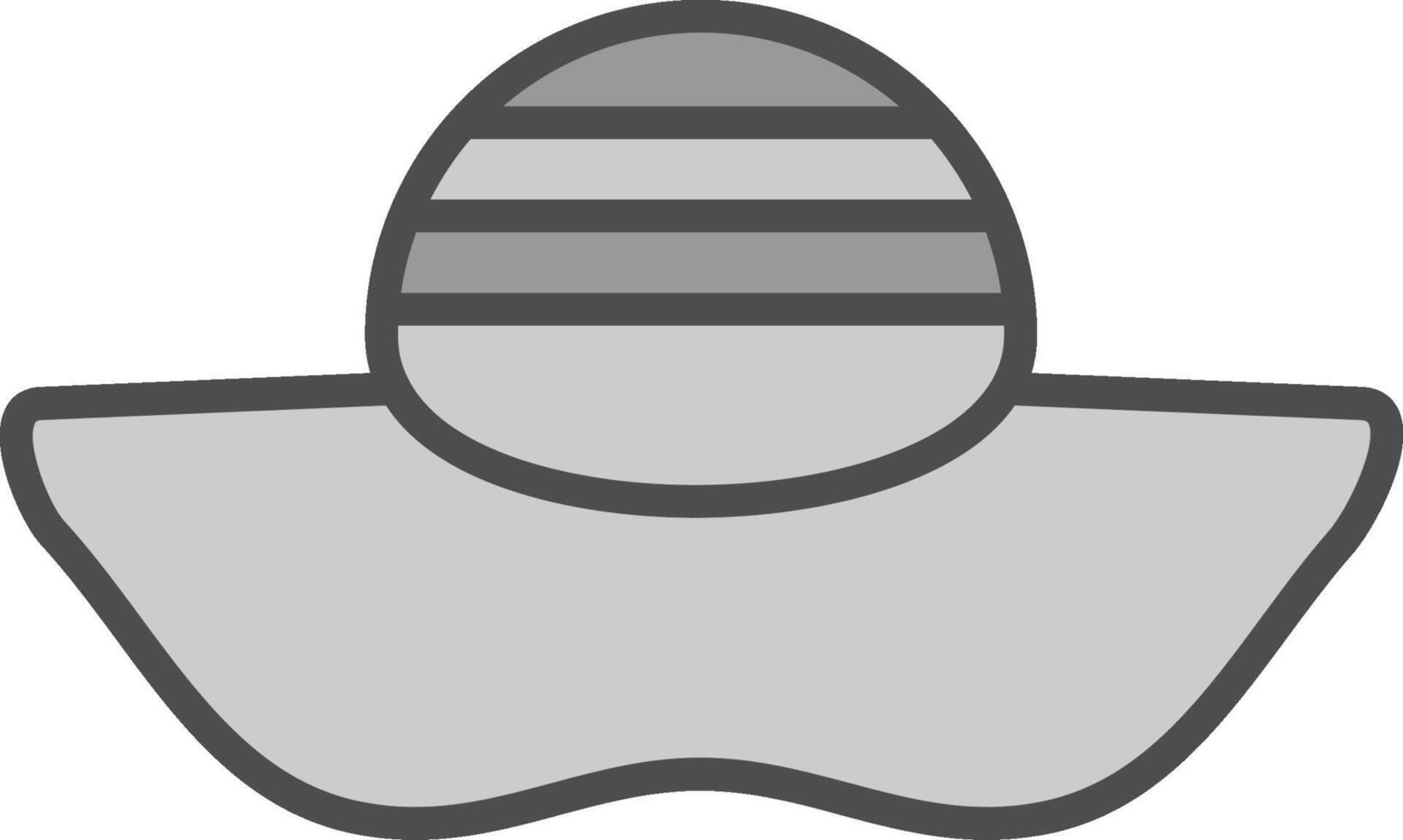 Sun Hat Line Filled Greyscale Icon Design vector