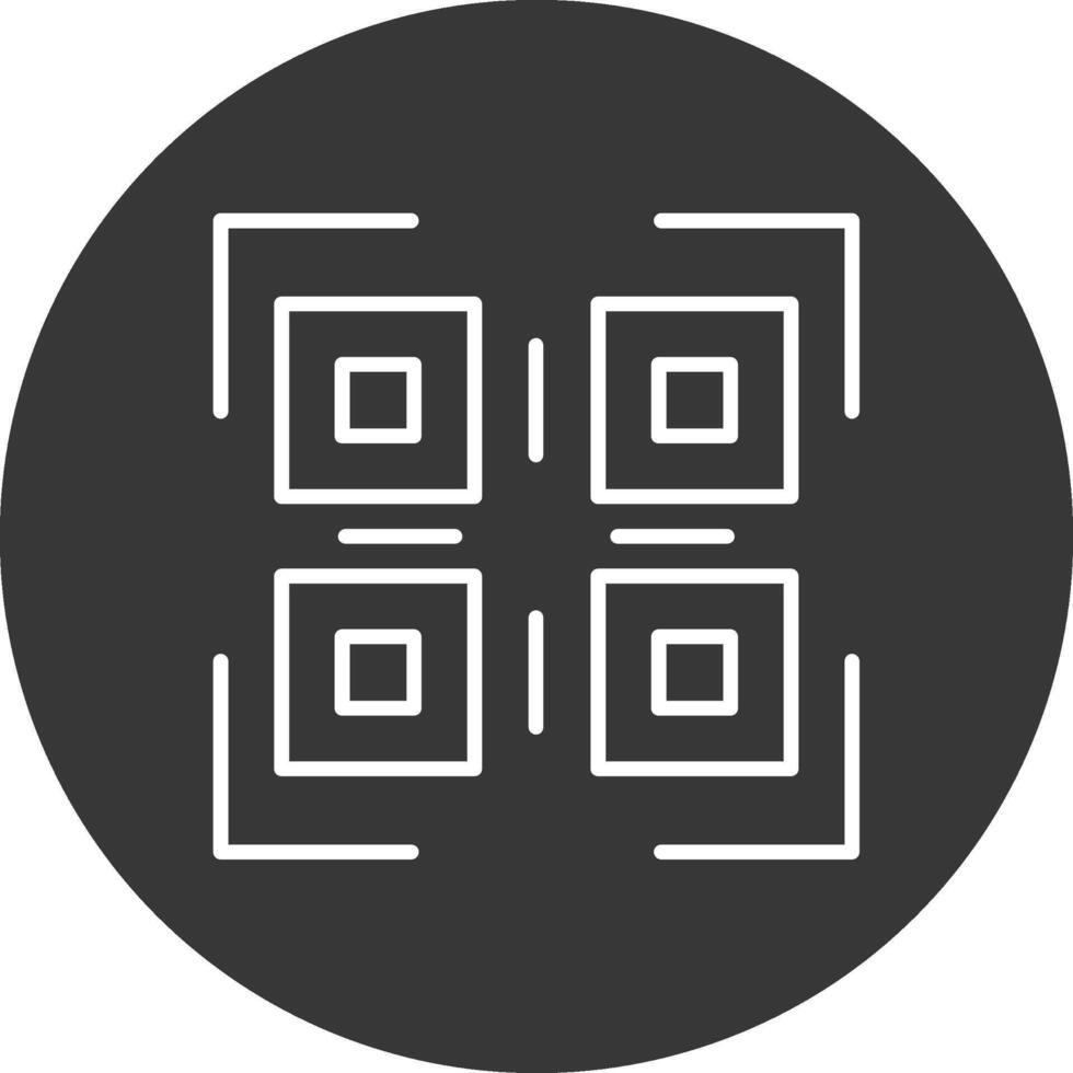 qr código línea invertido icono diseño vector