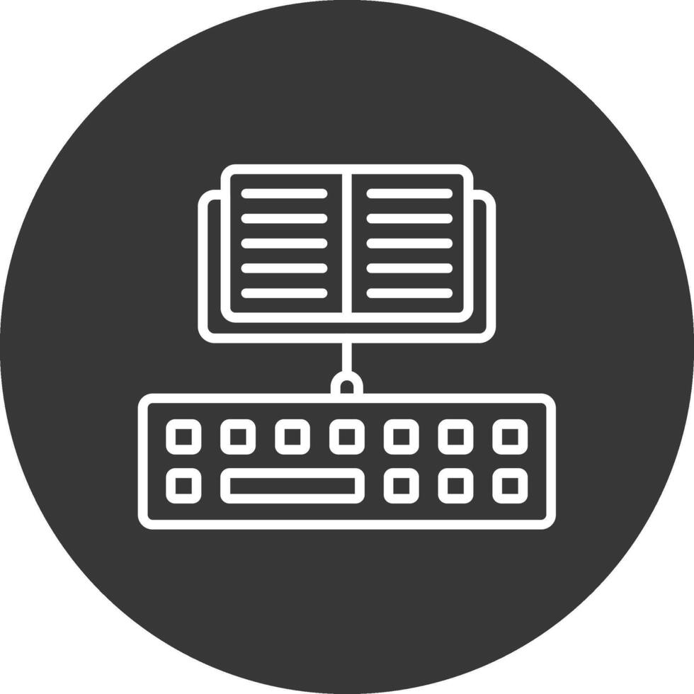Typing Line Inverted Icon Design vector