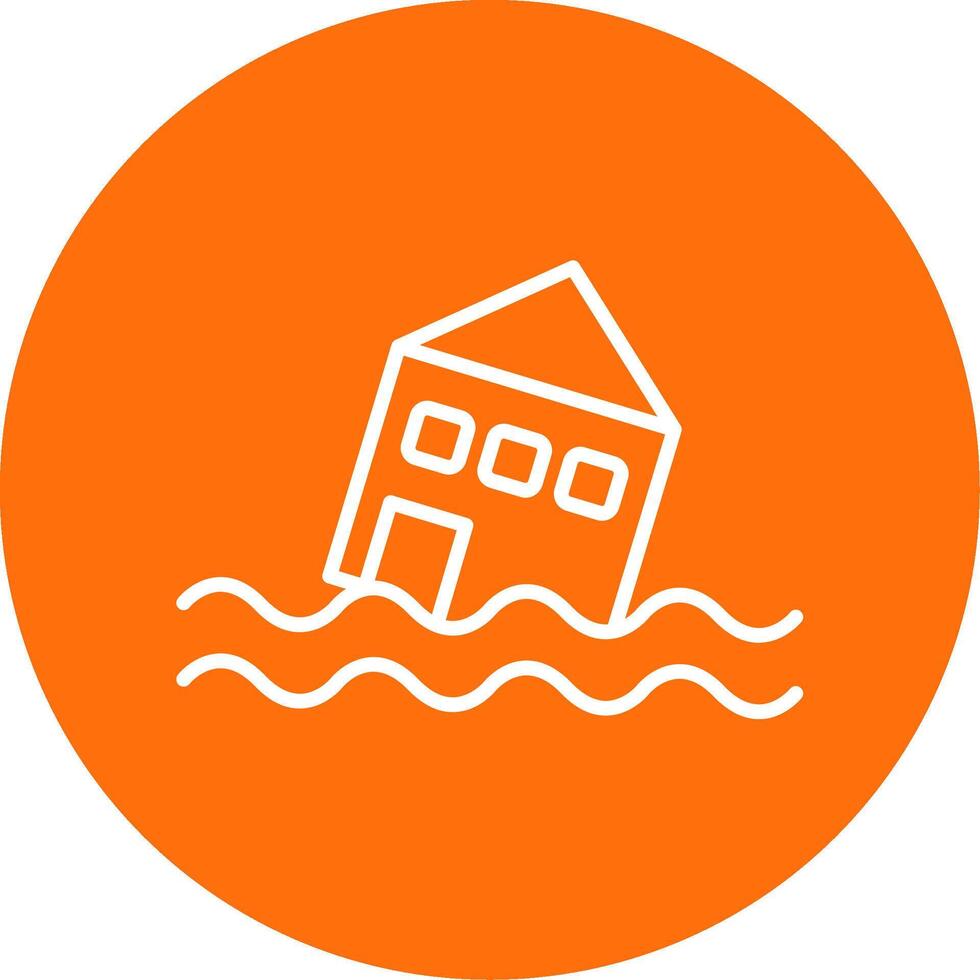 Flood Multi Color Circle Icon vector