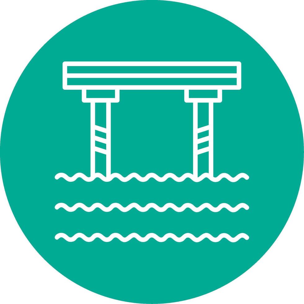 Bridge Multi Color Circle Icon vector