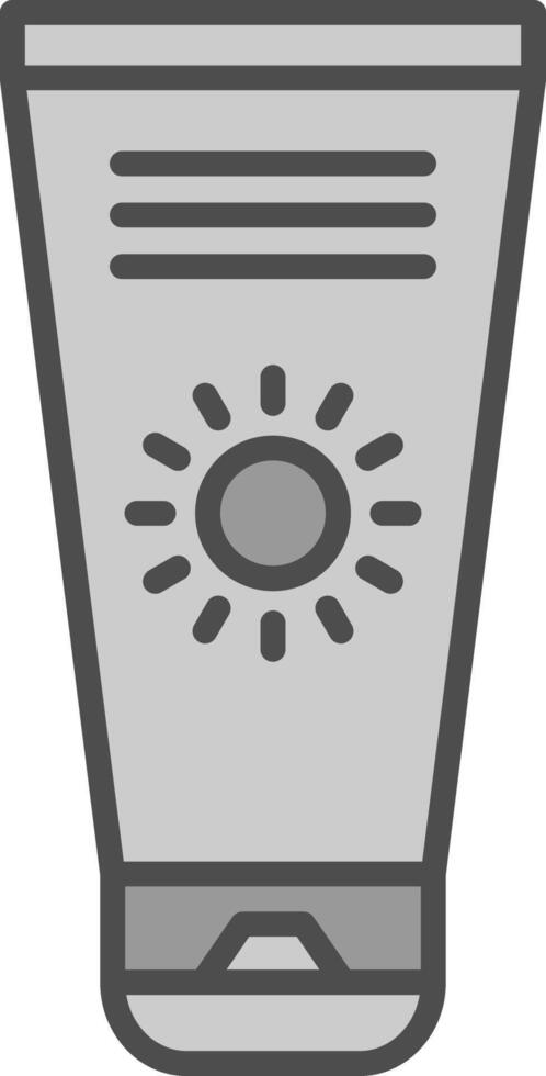 Sun Cream Line Filled Greyscale Icon Design vector