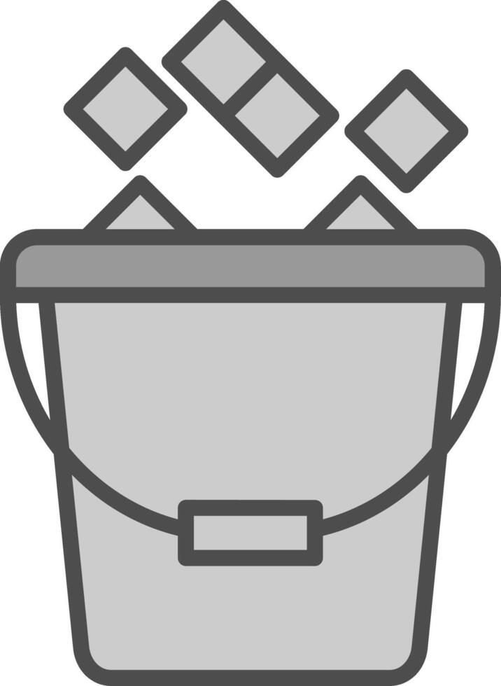 Ice Bucket Line Filled Greyscale Icon Design vector