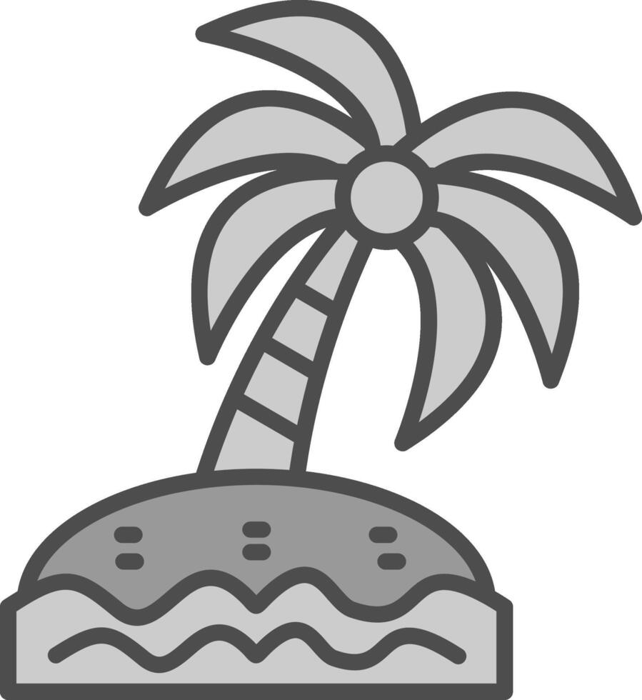 palma árbol línea lleno escala de grises icono diseño vector