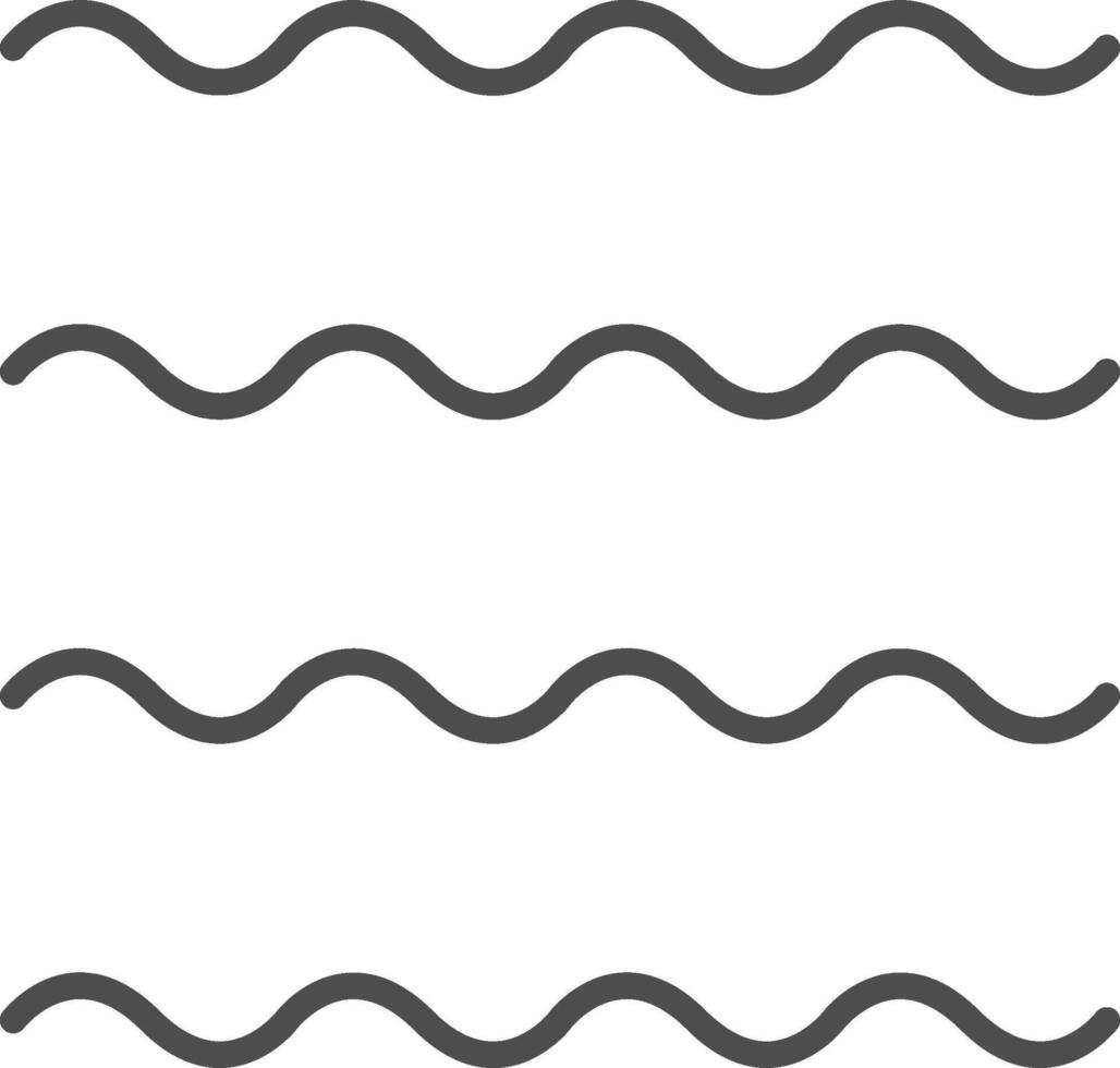 Waves Line Filled Greyscale Icon Design vector