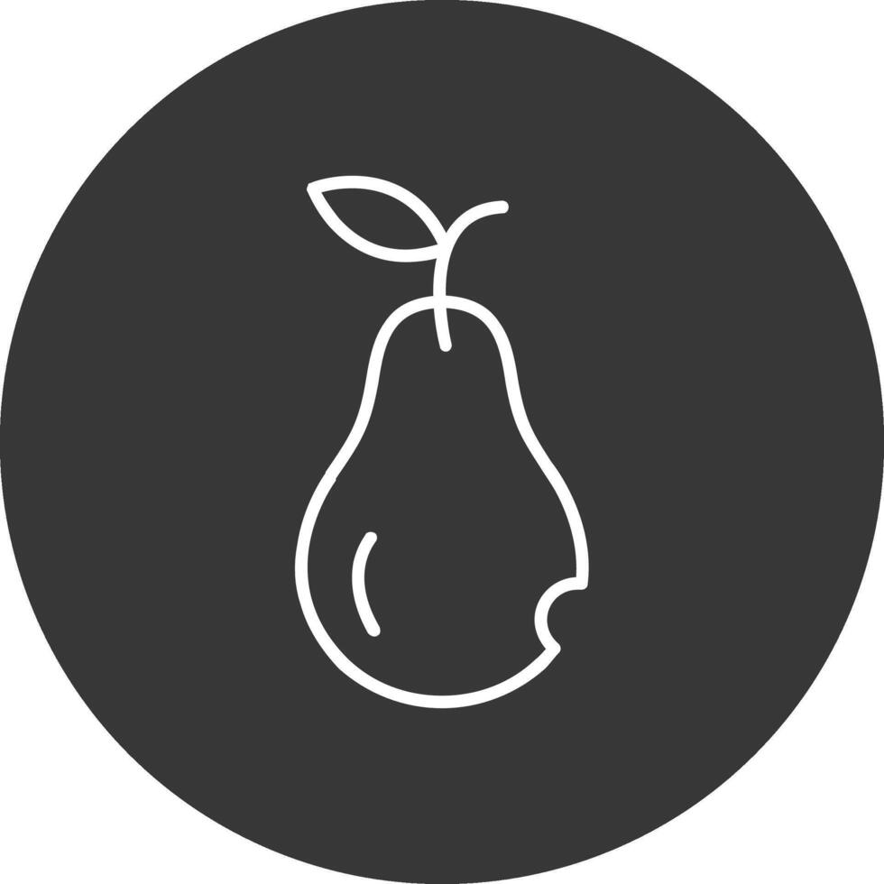 Pear Line Inverted Icon Design vector