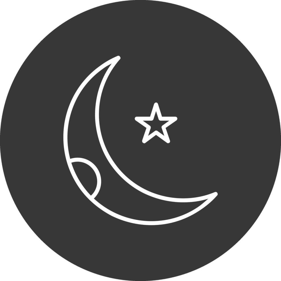 Moon Line Inverted Icon Design vector