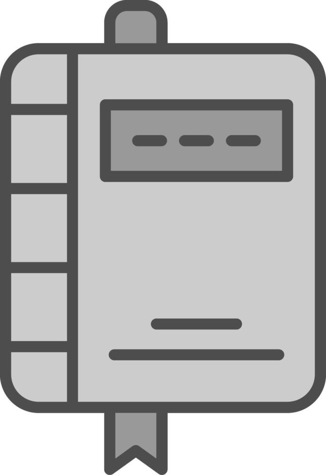 Note Book Line Filled Greyscale Icon Design vector