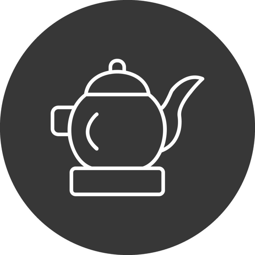 té maceta línea invertido icono diseño vector