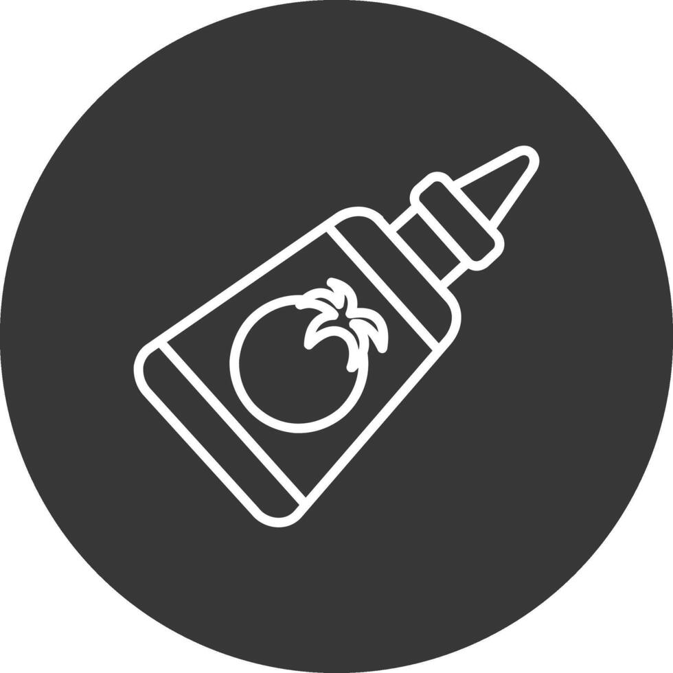 Ketchup Line Inverted Icon Design vector