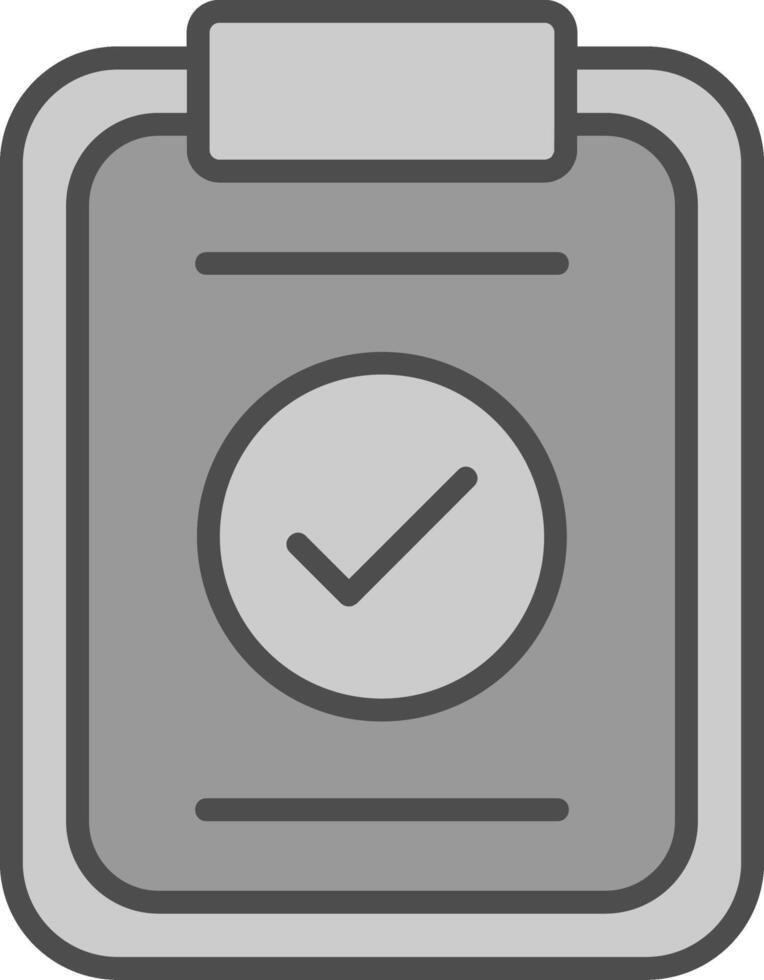 Tick Line Filled Greyscale Icon Design vector