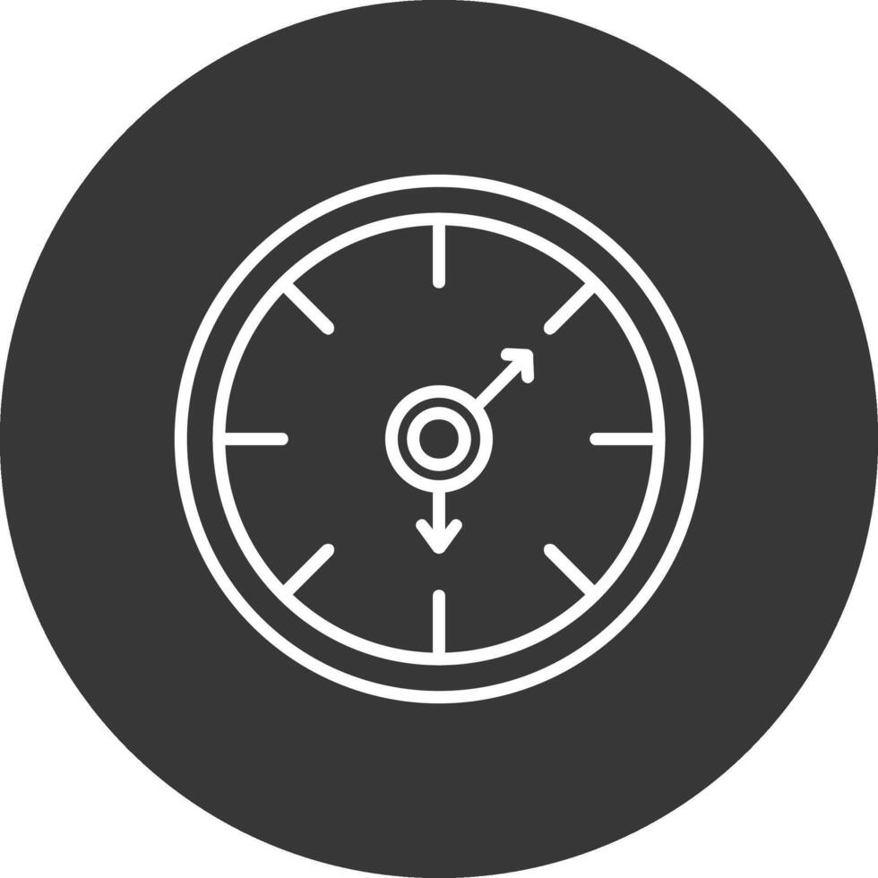 Wall Clock Line Inverted Icon Design vector