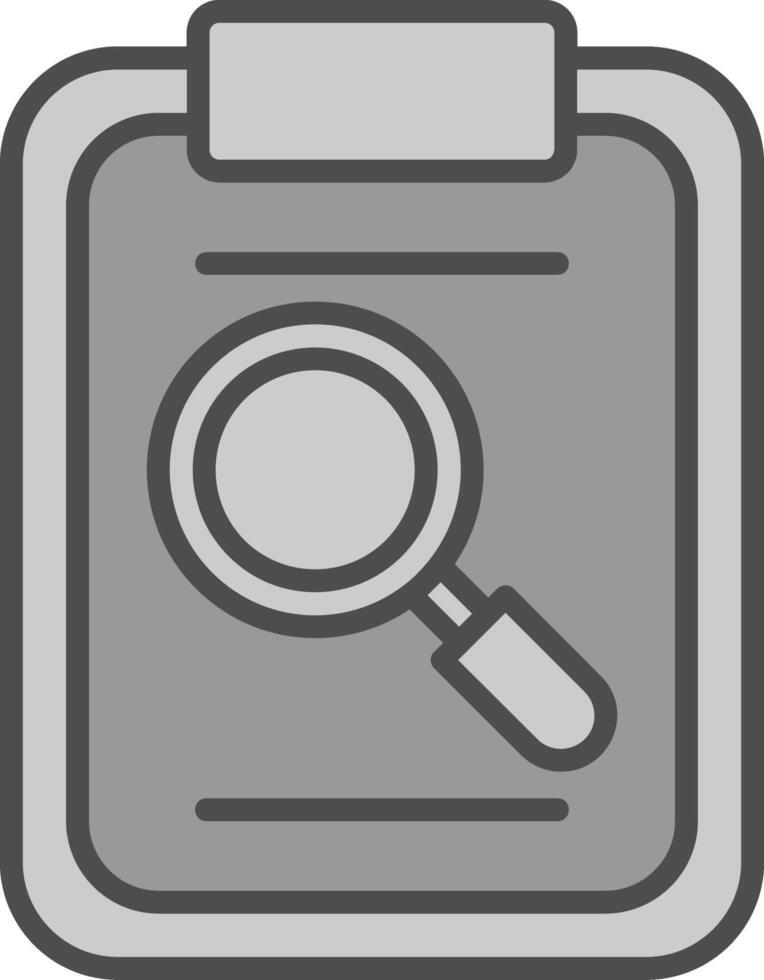 Magnifying Glass Line Filled Greyscale Icon Design vector