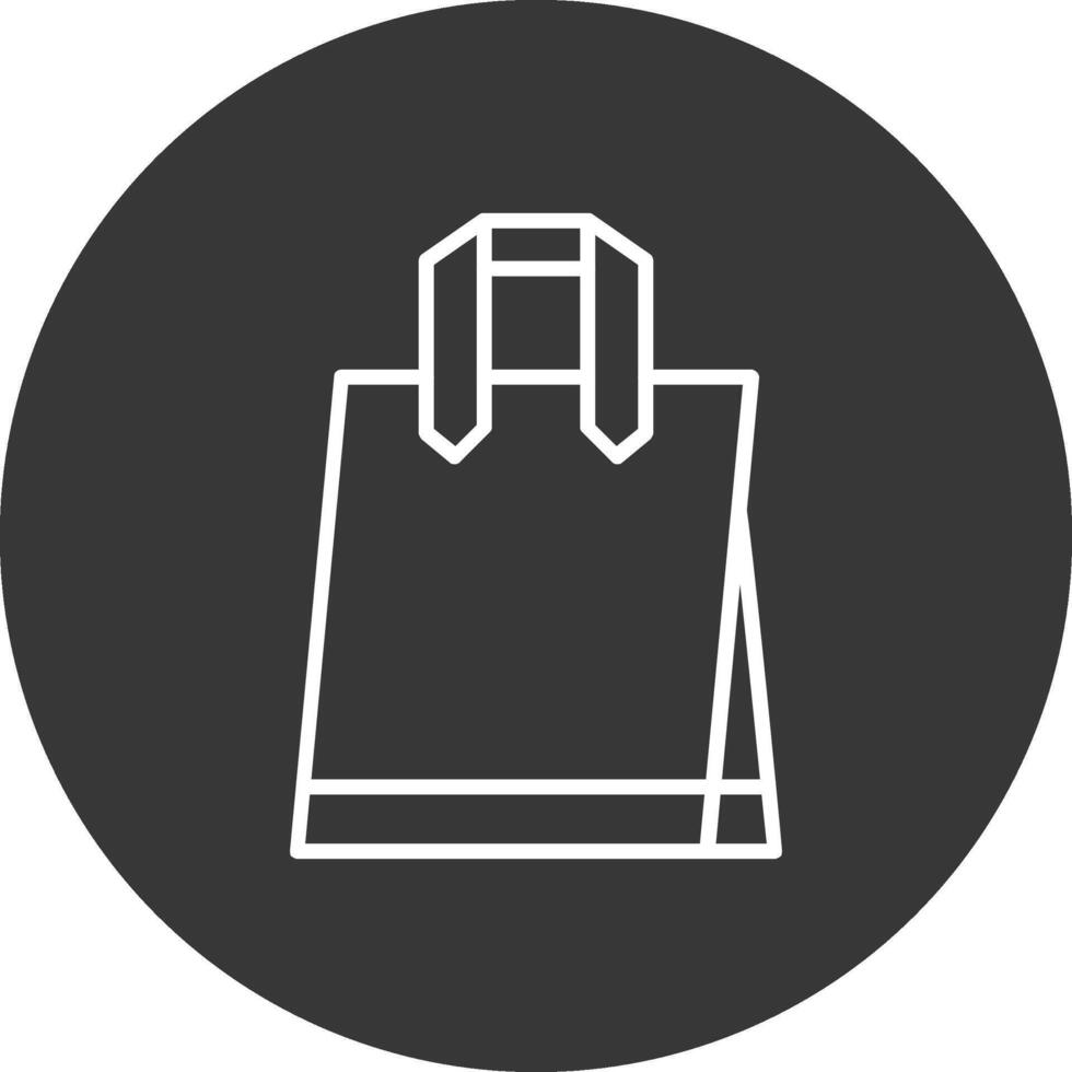 totalizador bolso línea invertido icono diseño vector