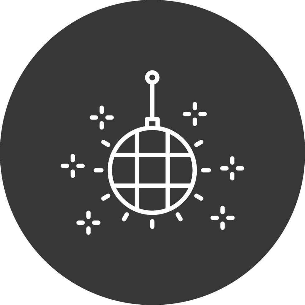 disco pelota línea invertido icono diseño vector