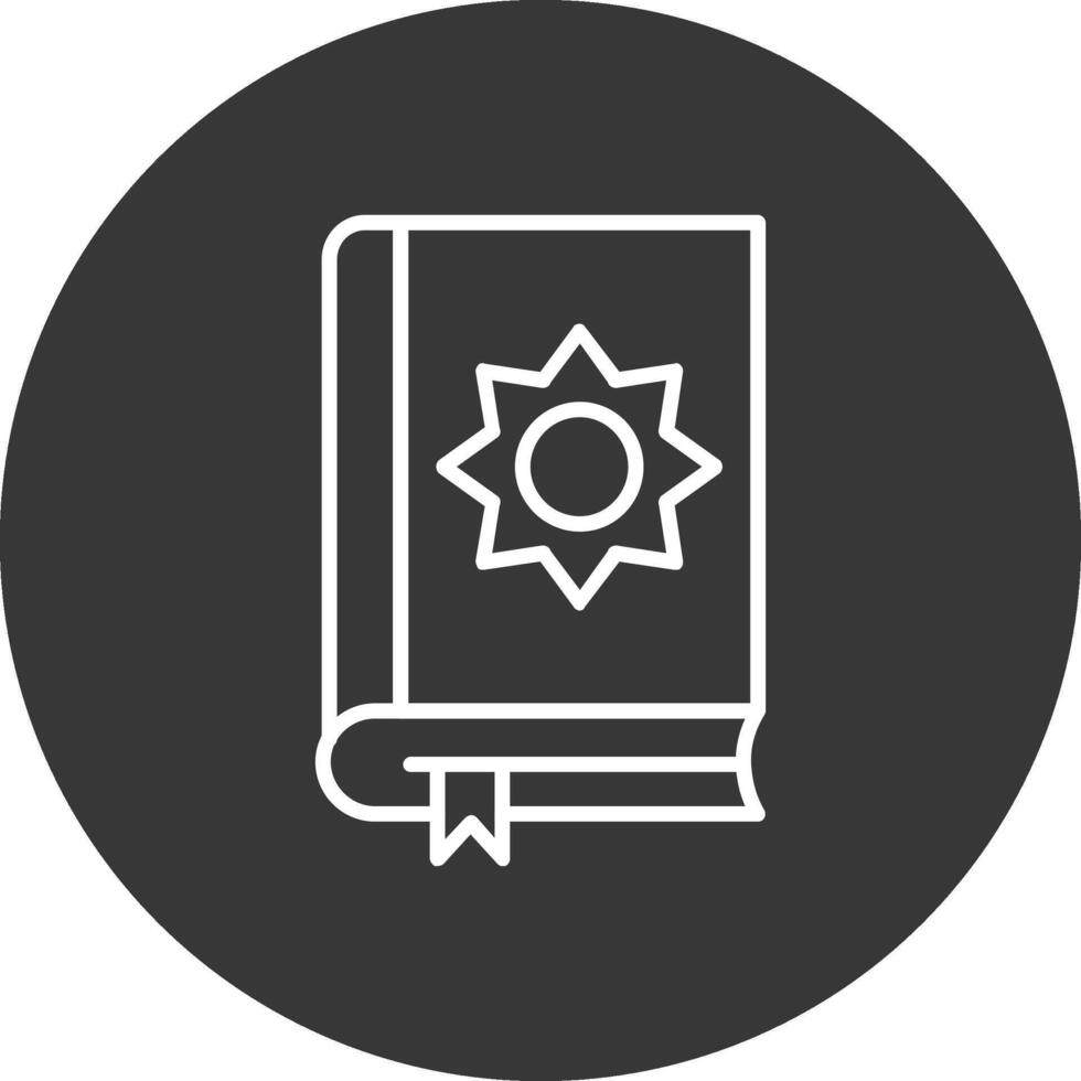 Holy Book Line Inverted Icon Design vector