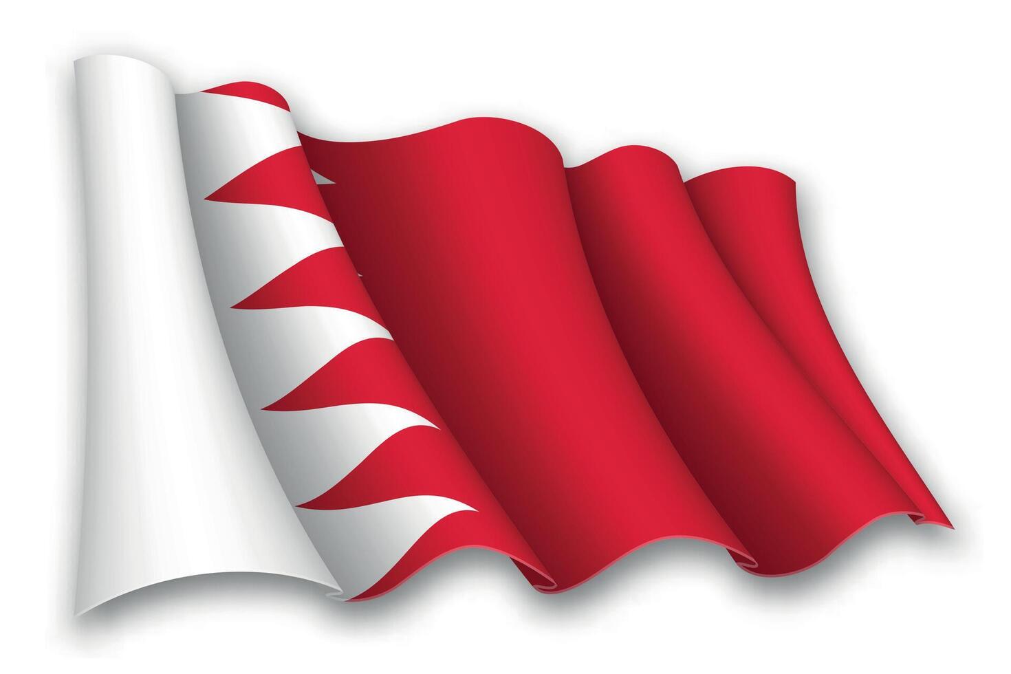 Realistic waving flag of Bahrain vector