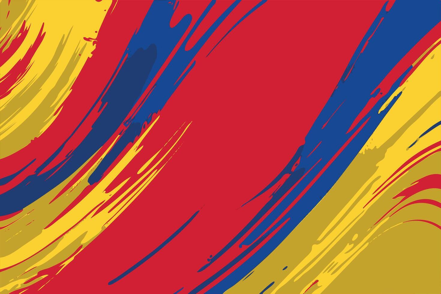 Energetic Abstract Art in Colombia Flag Colors Red, Yellow, Blue vector