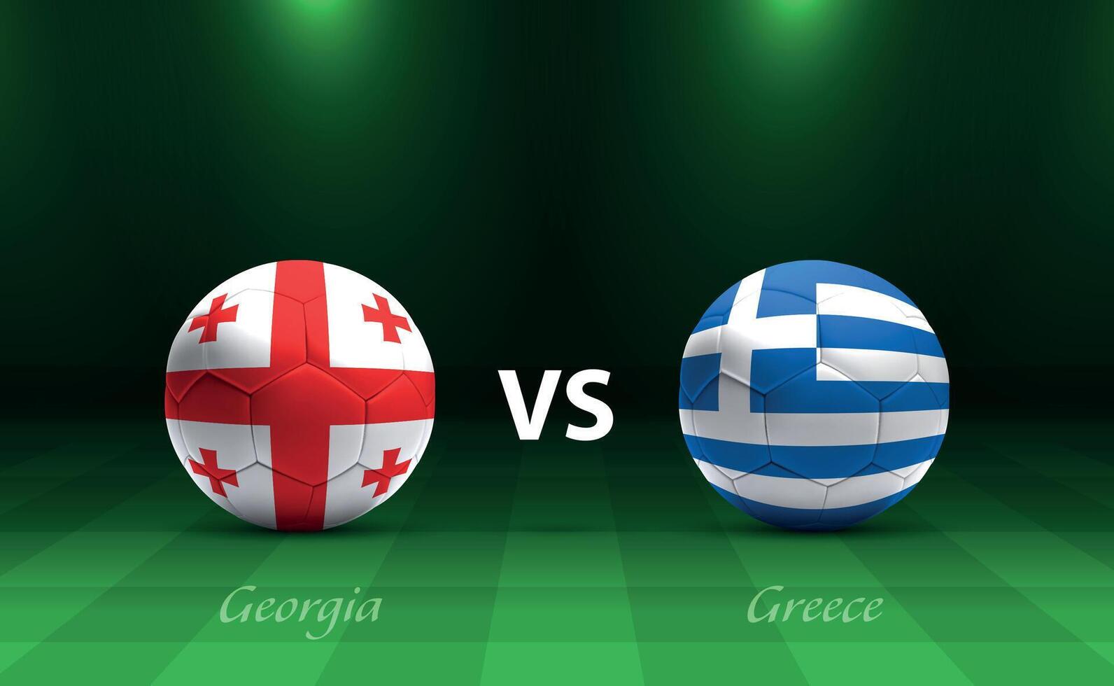 Georgia vs Grecia fútbol americano marcador transmitir para fútbol Europa 2024 vector