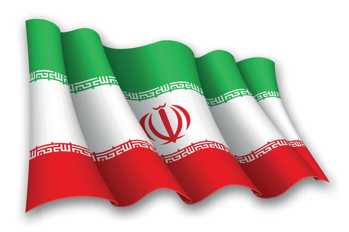 Realistic waving flag of Iran vector