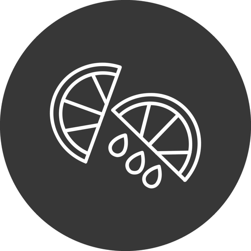 Lemon Slice Line Inverted Icon Design vector