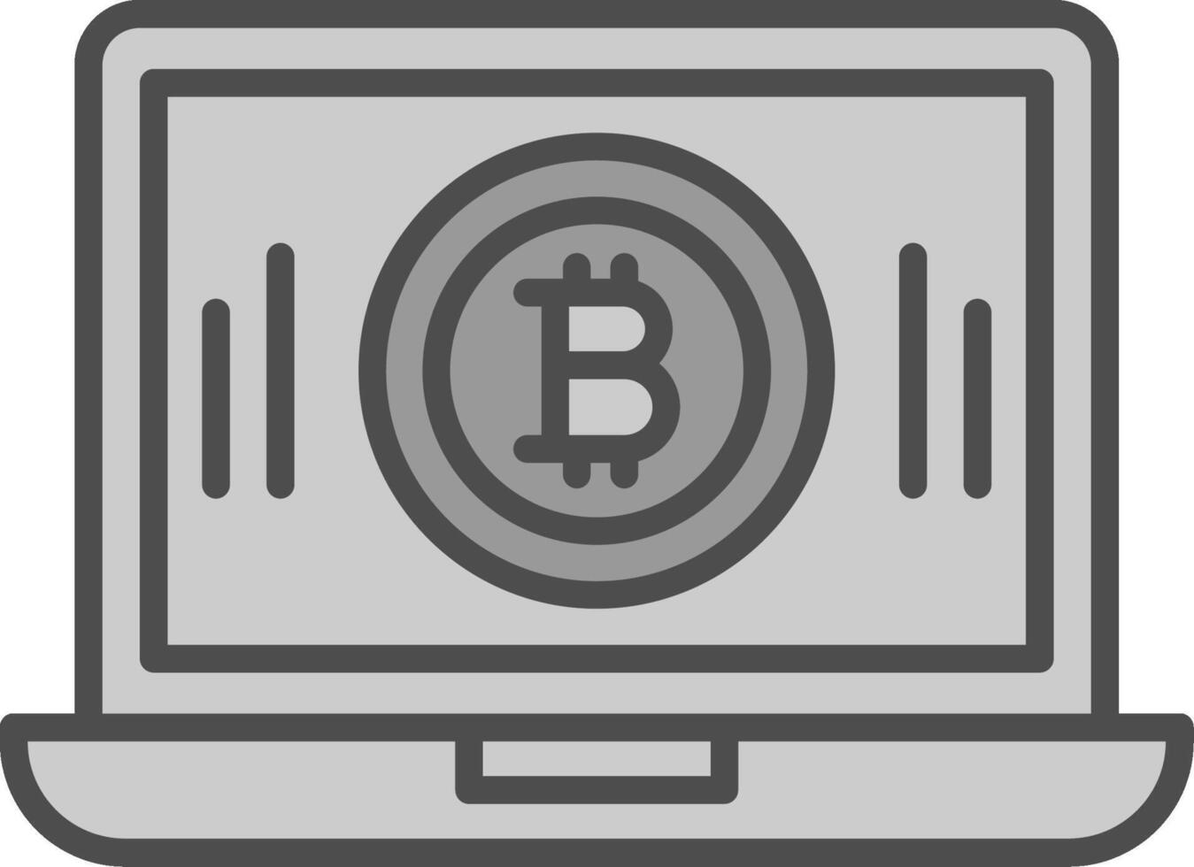 Bitcoin Mining Line Filled Greyscale Icon Design vector