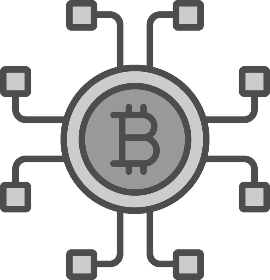 Decentralized Decentralized Line Filled Greyscale Icon Design vector