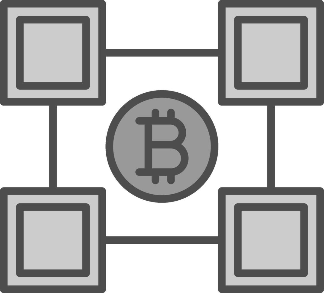Blockchain Blockchain Line Filled Greyscale Icon Design vector