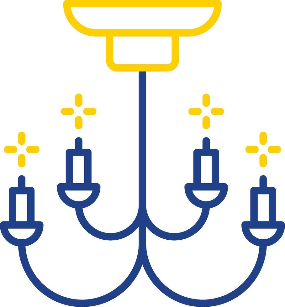 Chandelier Line Two Colour Icon Design vector