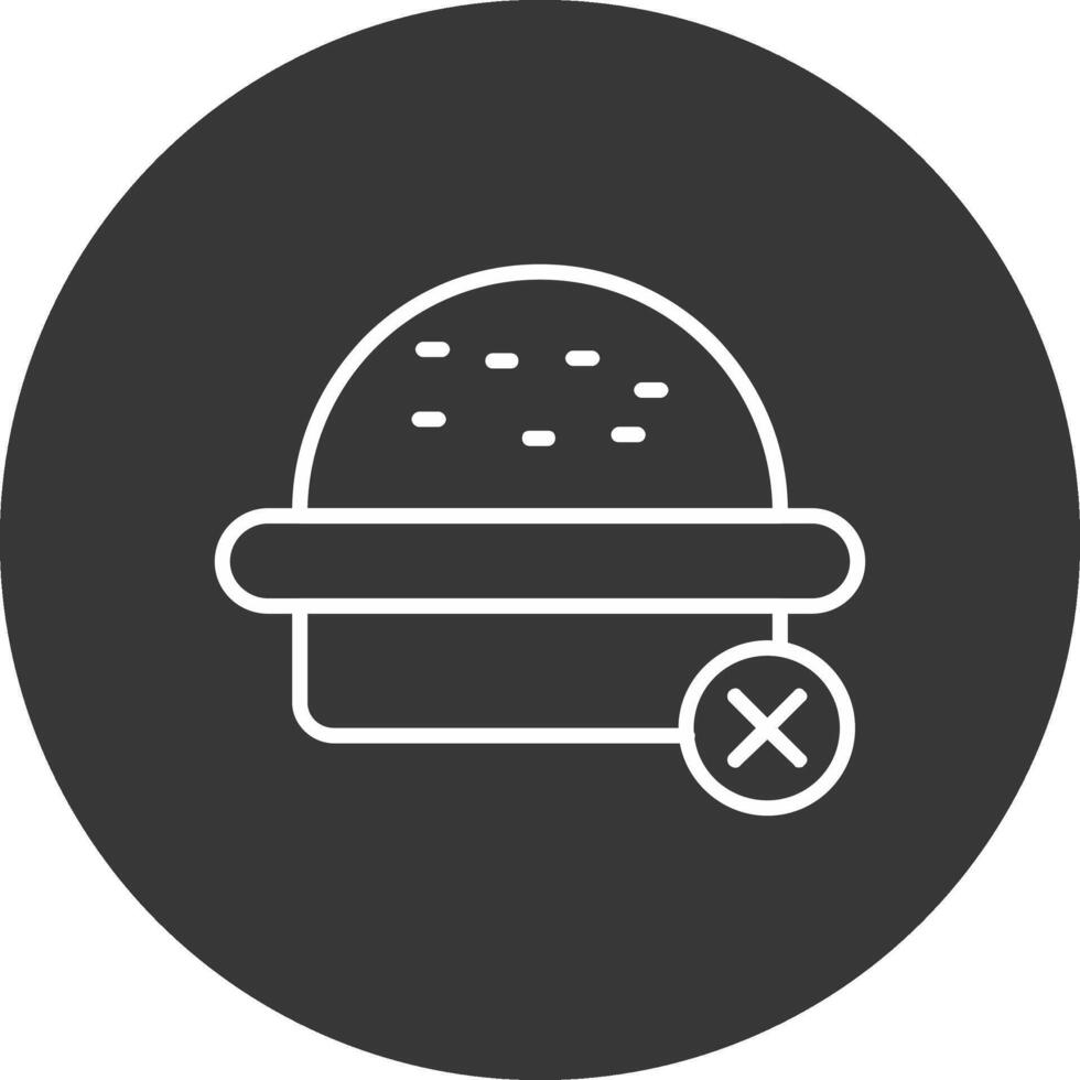 No Burger Line Inverted Icon Design vector
